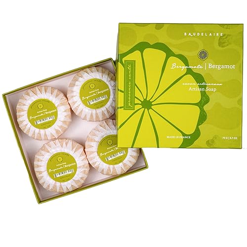 Provence Sante PS - Jabón de regalo de bergamota, caja de regalo de 4 barras de 2.7 onzas