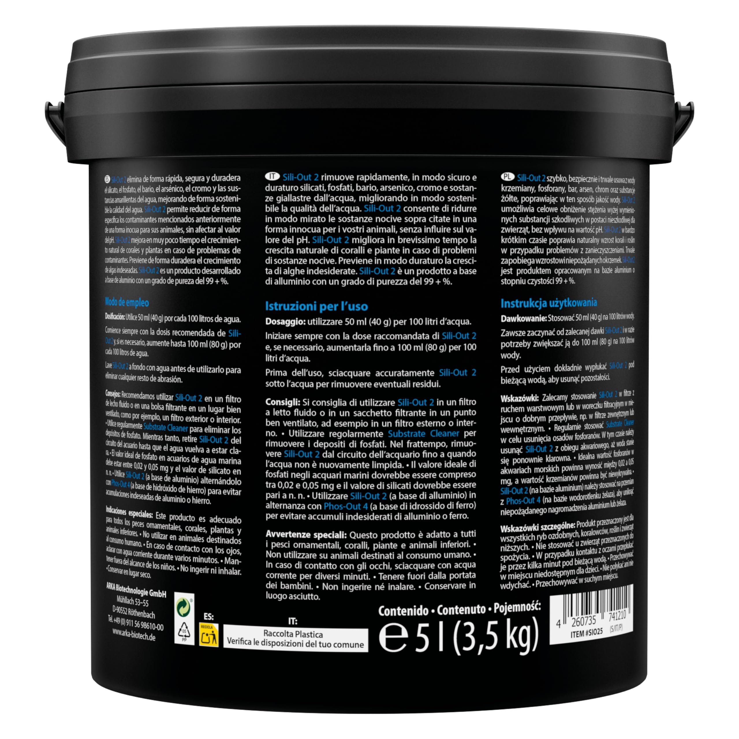 Antisilicati Acquario 5000 ml - Sili-Out 2 Granuli Diatomee | Materiale filtrante in granuli con sacchetto, lega silicati e fosfati e contrasta l'ingiallimento dell'acqua