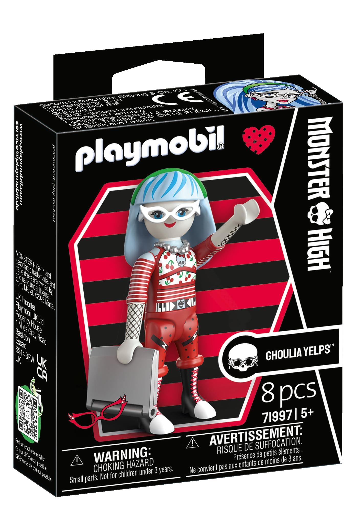 Playmobil, Monster High, Ghoulia Yelps, Creepy play fun for Halloween and imaginative adventures, With detailed figure and matching accessories, Absolute for monster fans aged 5 plus, 71997