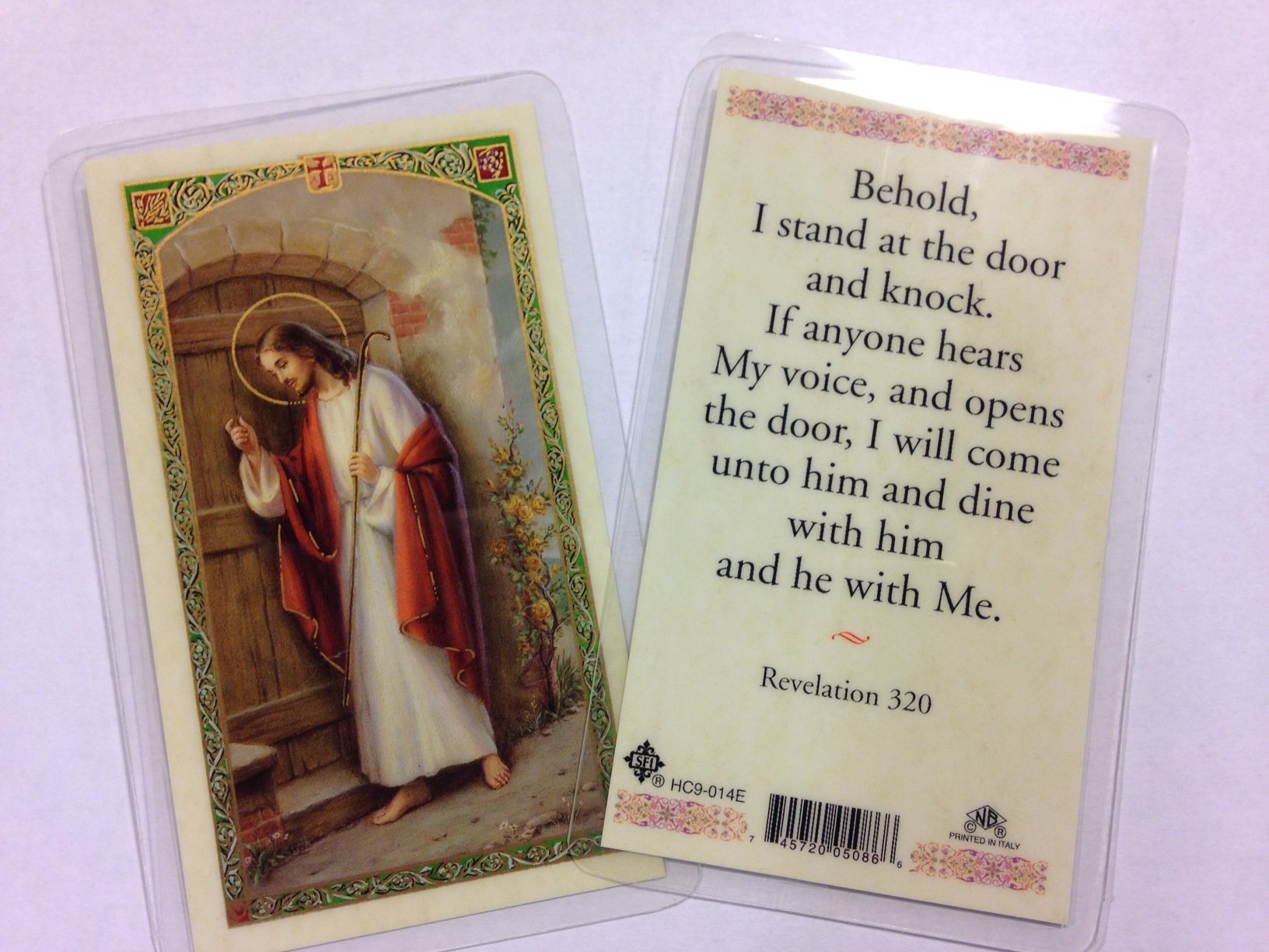 Holy Prayer Cards For Jesus at the Door set of 2 in English