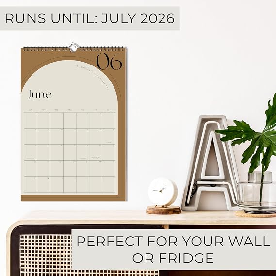 Aesthetic 2025-2026 Wall Calendar - Runs Until July 2026 - The Perfect Wall Hanging Calendar Planner for Easy Organizing