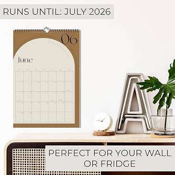 Aesthetic 2025-2026 Wall Calendar - Runs Until July 2026 - The Perfect Wall Hanging Calendar Planner for Easy Organizing