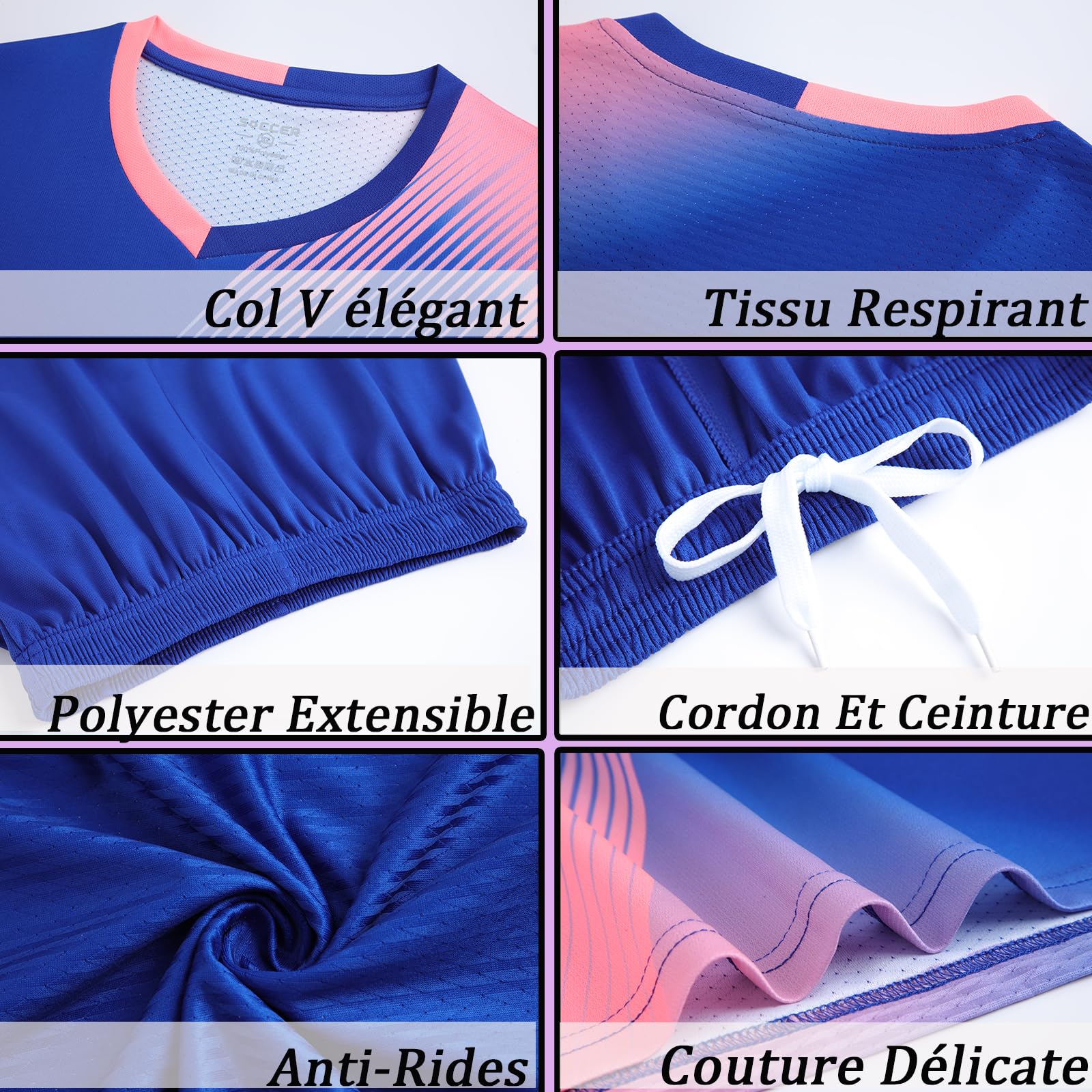 Ensemble Foot Enfant Personnalisé Maillot Football n'importe Quel Nom Numéro Logo Maillot Equipe de France Football Enfant Garçon Maillot de Foot