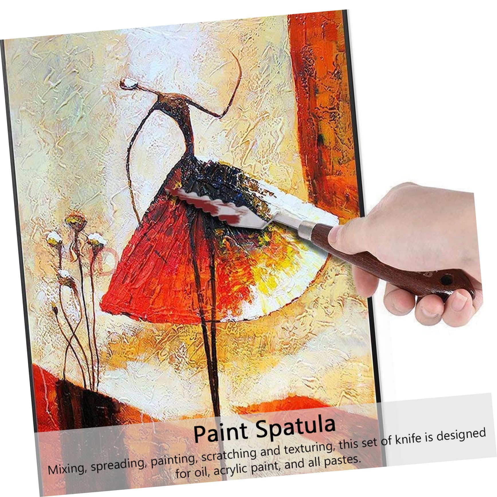 Set di Spatole per Pittura ad Olio 14 Pezzi in Acciaio Inox Marrone | Strumenti per Miscelazione e Raschietto per Vernice, per Pittura Acrilica, Formato Set Completo, Finitura Marrone