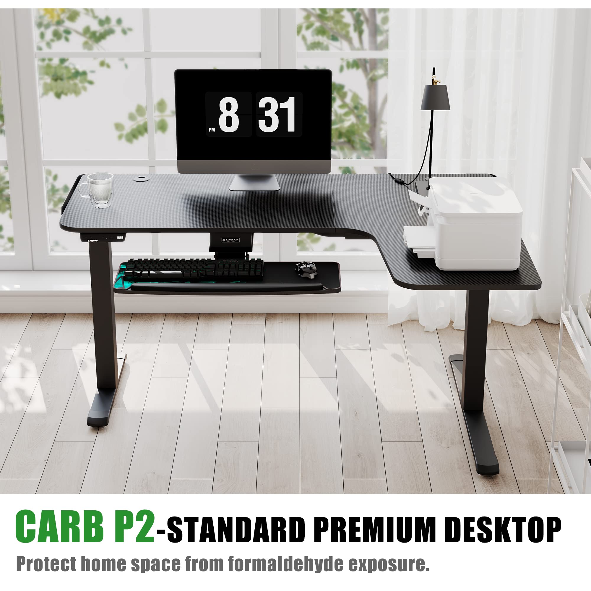Buy EUREKA ERGONOMIC Standing Desk L Shaped, 60 Inch Gaming Desk