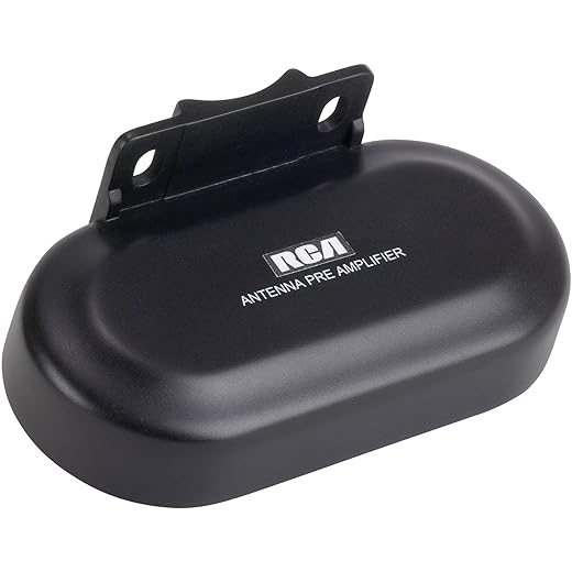 RCA TVPRAMP12E Digital Signal Preamplifier for Outdoor Antennas Black 5.90in. x 4.10in. x 3.90in.