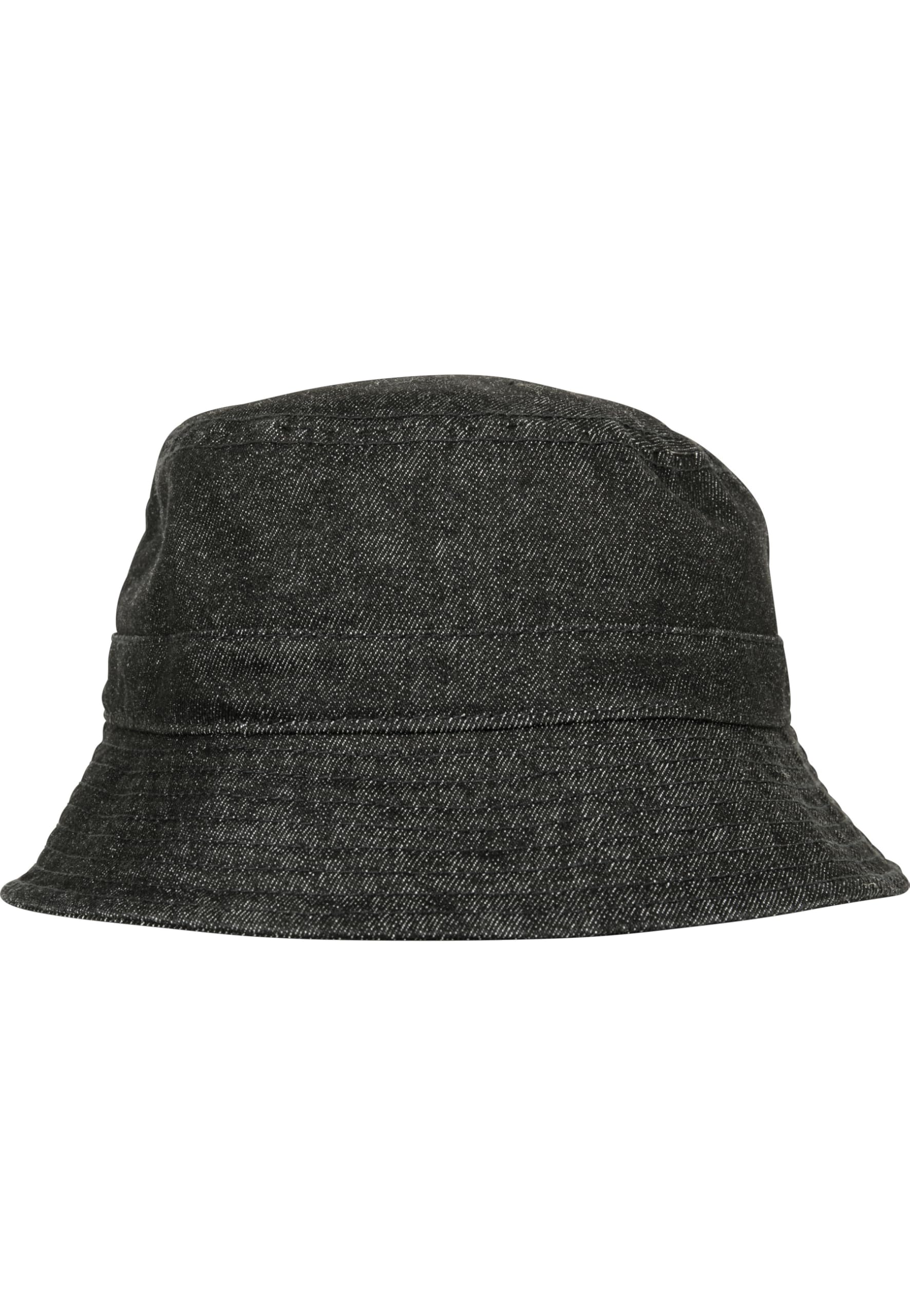 Flexfit Denim Bucket Hat Anglerhut, black/grey, one size