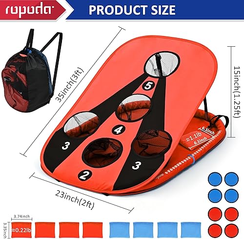 Miniatura 3 de ropoda Juego de tablero de Cornhole para piscina, 3 x 2 pies, juegos de cornhole para adultos, juego de Cornhole flotante, juegos de piscina para