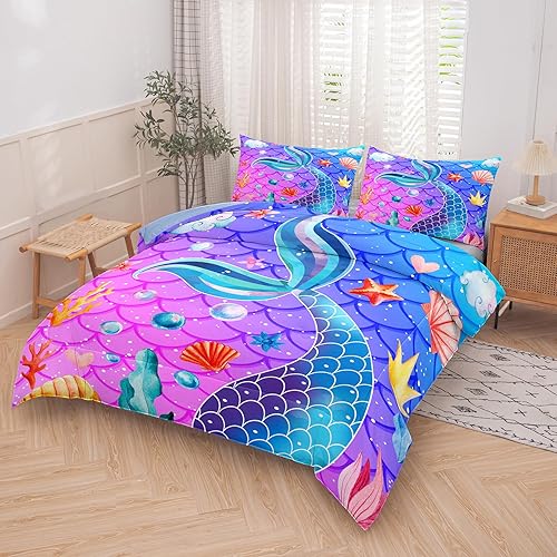 Miniatura 7 de NINENINE Galaxy Bedding - Juego de edredón de tamaño matrimonial para niñas, juego de ropa de cama espacial para niñas, juegos de ropa de cama de