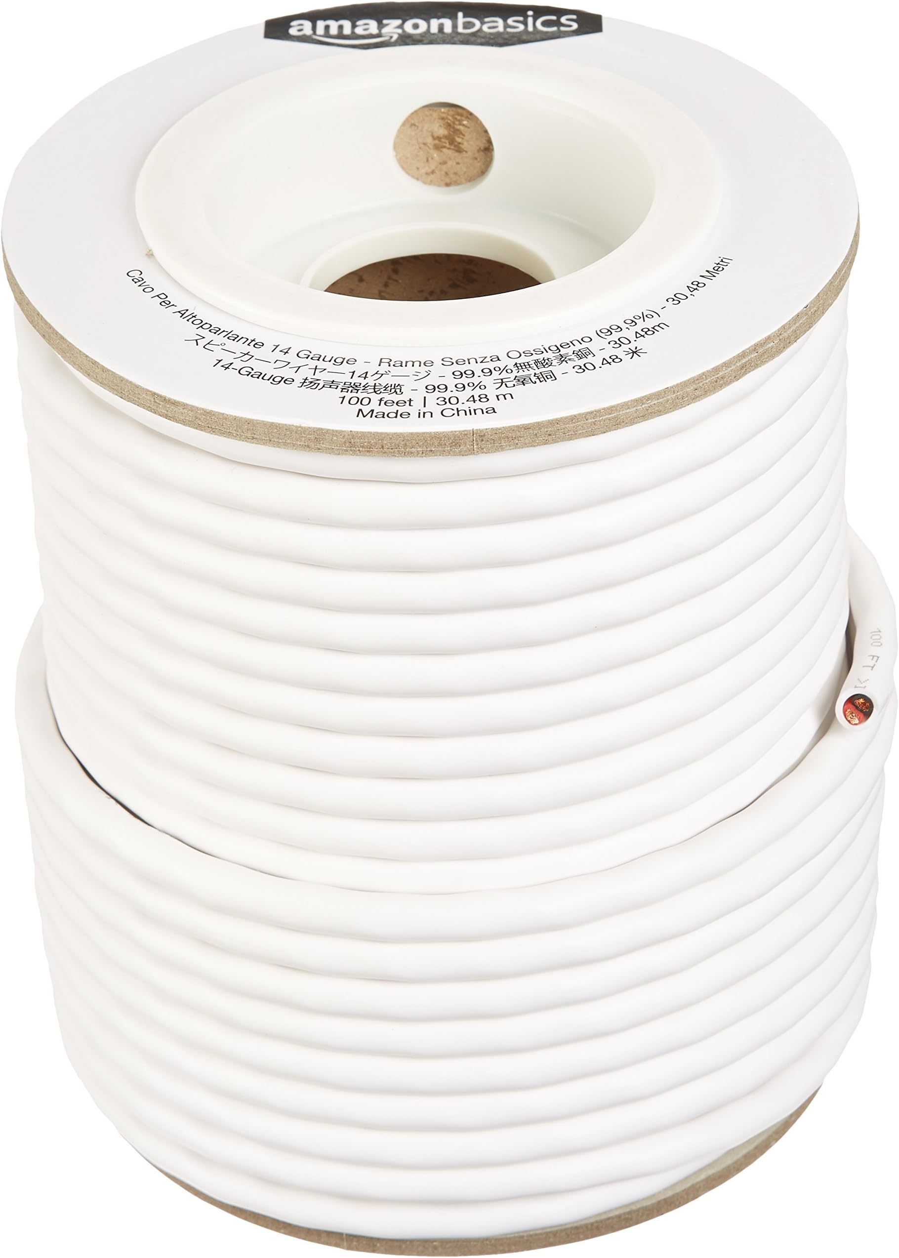 Speaker Wire - 14-Gauge, 99.9% Oxygen-Free Copper, 30,5 m, White