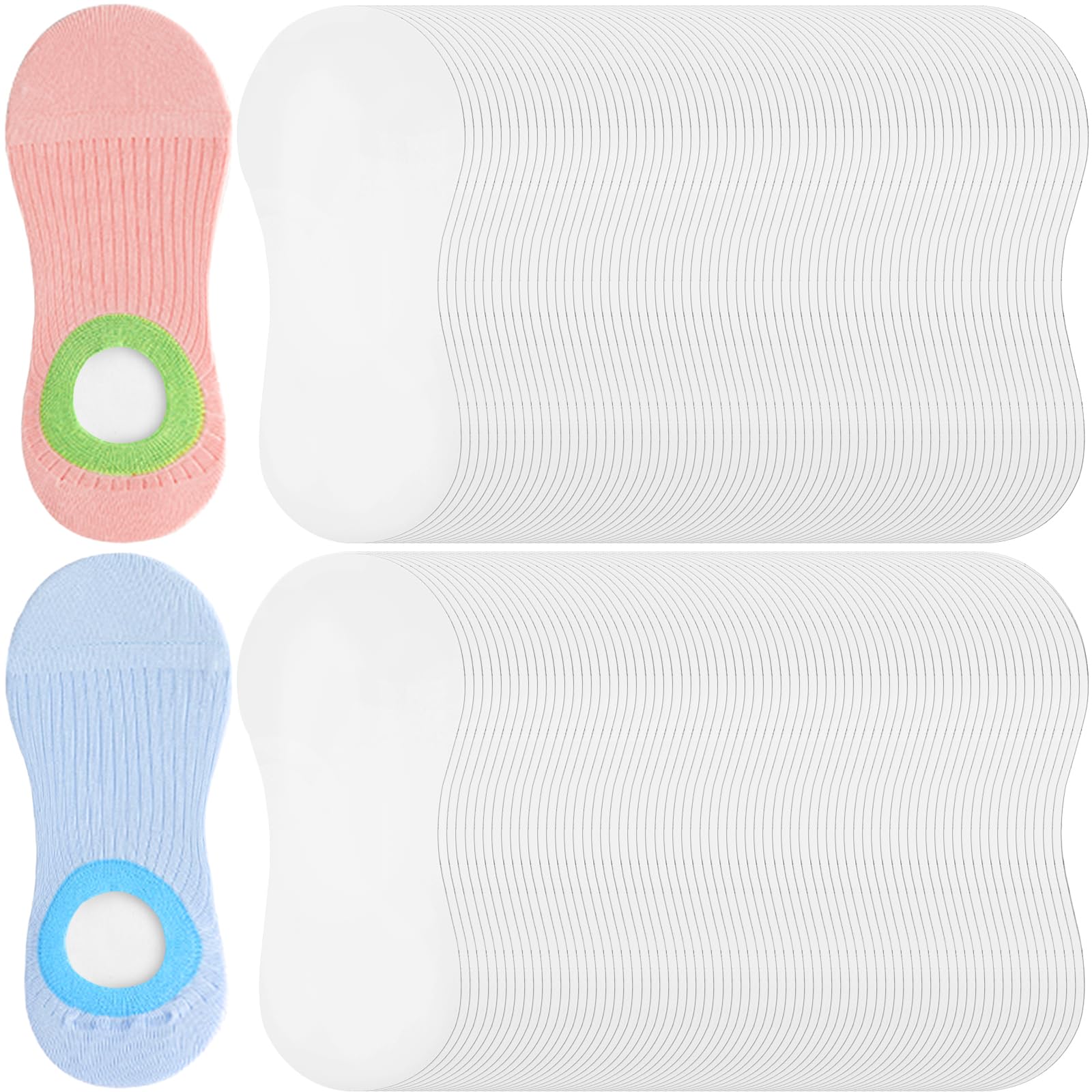 ZAVOOS 200 Pieces Cardboard Sock Inserts, White Blank Paper Sock Display Cards for Retail, Foot Shaped Low Cut Sock Shape Form Boards for Women, Store Home Use