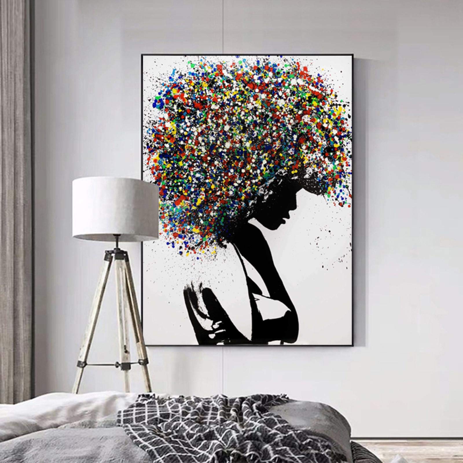 Abstract Street Graffiti Art Canvas Painting Retrato de gran tamaño Carteles e impresiones Imágenes para la sala de estar Decoración para el hogar 60x90cm (24x36in) Withframe