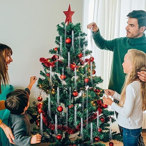 Miniatura 5 de CCINEE Carámbanos de oropel de Navidad de 2000 hebras, carámbano de aluminio de Mylar brillante de 19.7 pulgadas para árbol de Navidad, vacaciones,