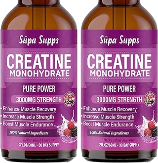 Creatine Monohydrate Drops 60ml - Liquid Alternative to Creatine Monohydrate Powder, Ideal for Gym Performance, Bulk Creatine Formula, Supports Muscle Growth, Recovery, and Energy - Berry Flavour