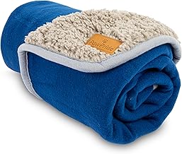 PawPride Dog Blanket – Super Soft Dog Blankets Large Washable - Fluffy Pet Blankets for Dogs Sherpa Textured Puppy Blanket – Large Size 80cm x 100cm (Blue)
