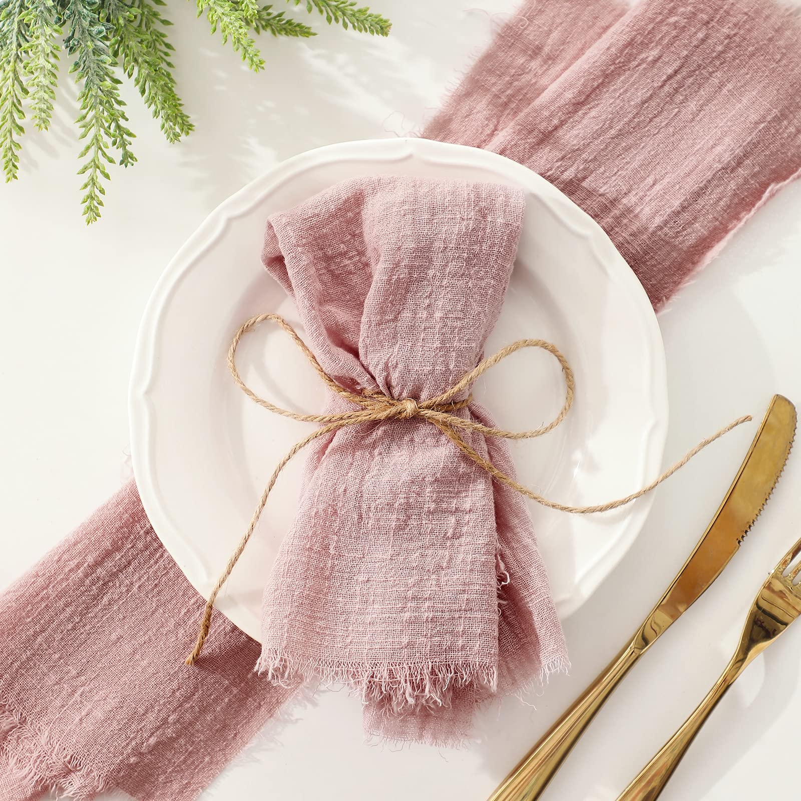 Servilletas de Tela, Juego de 24, 42 x 42 cm, Hechas de algodón Muselina, Lavables para mesas, servilletas de Boda para Fiestas, cumpleaños, cafeterías, restaurantes, cocinas - NAR