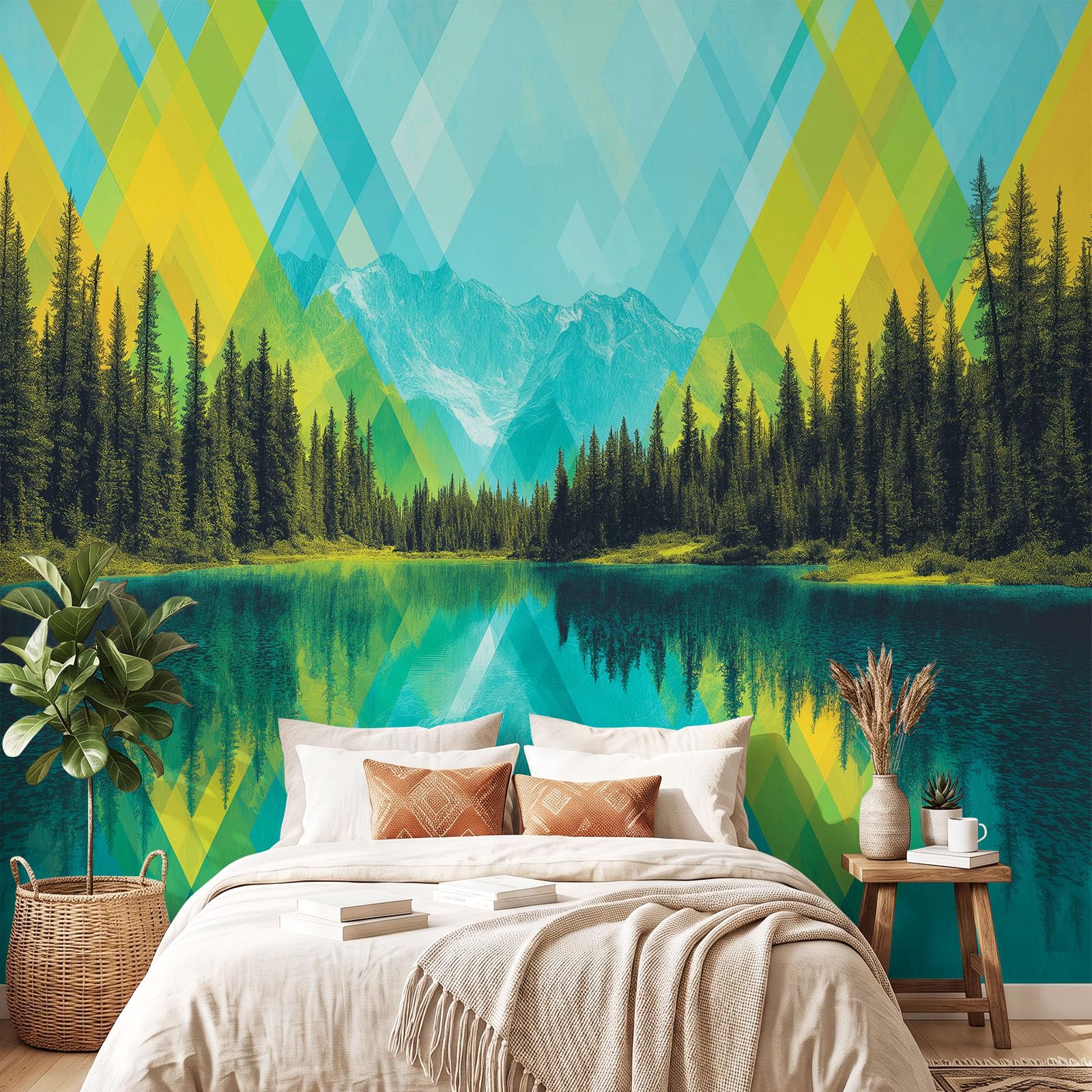 Fototapeta ścienna premium 350 x 256 cm, geometryczny krajobraz