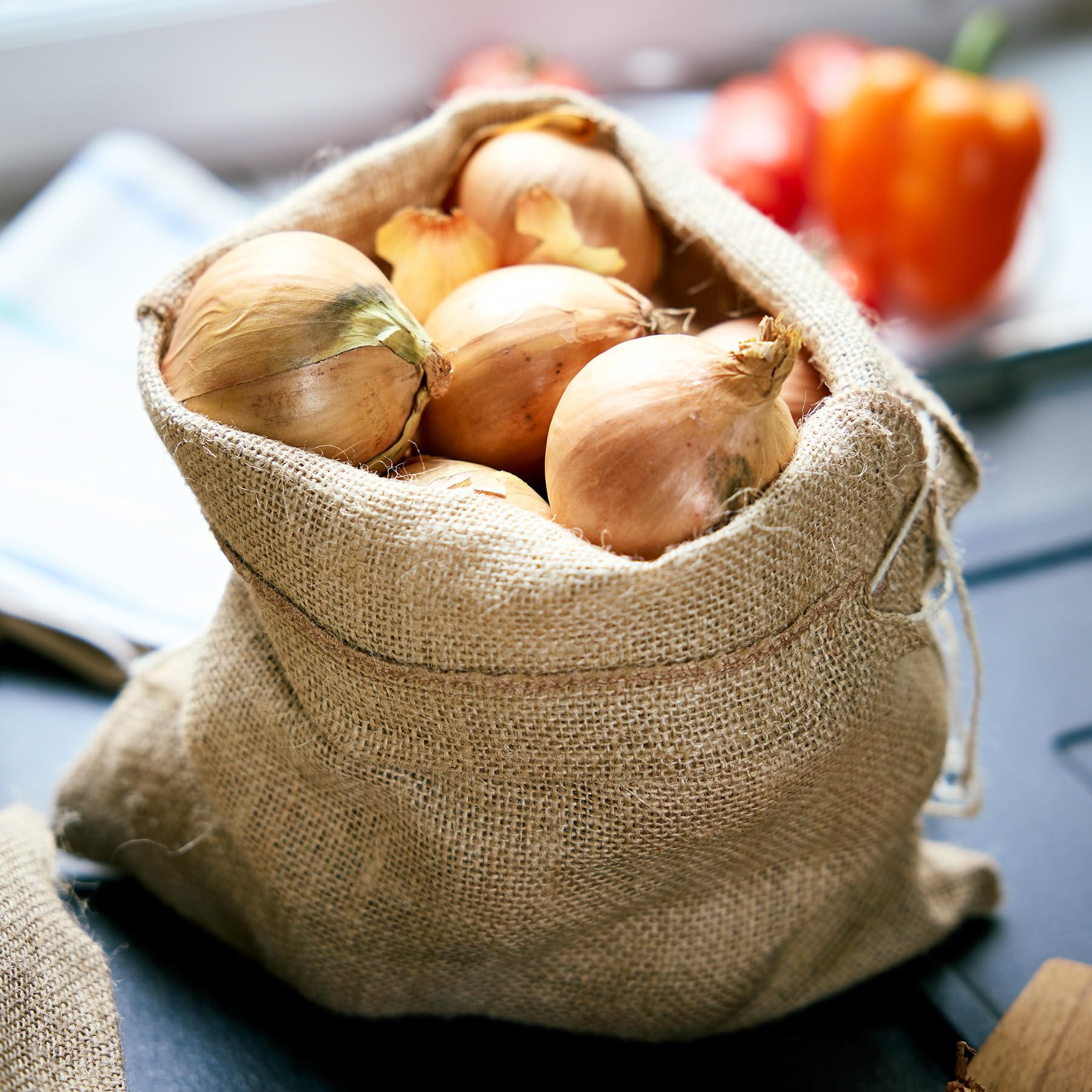 La Cordeline 3 Sacs Toile Jute Naturel Stockage Légumes Pomme de Terre Oignons Cordon Serrage 3 Tailles S M L