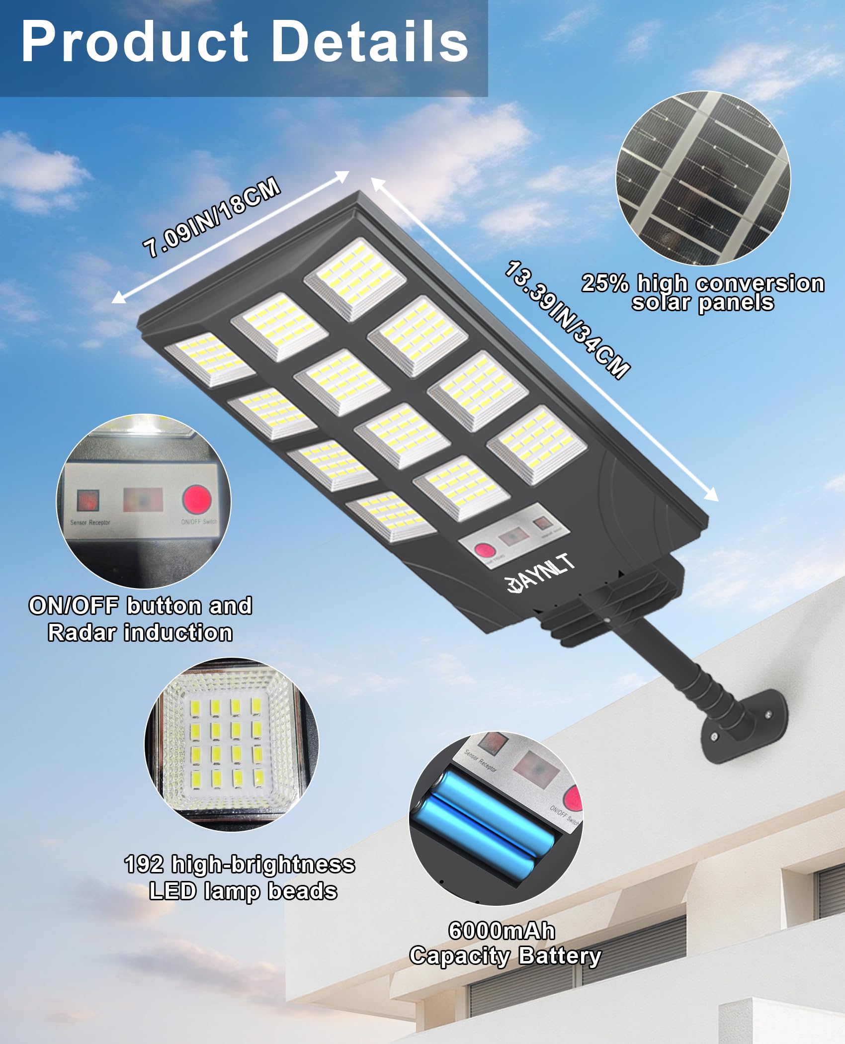 Projecteur Solaire Extérieur 6500K Avec Détecteur De Mouvement Et Télécommande | Éclairage Puissant IP67 Pour Jardin, Allée, Garage