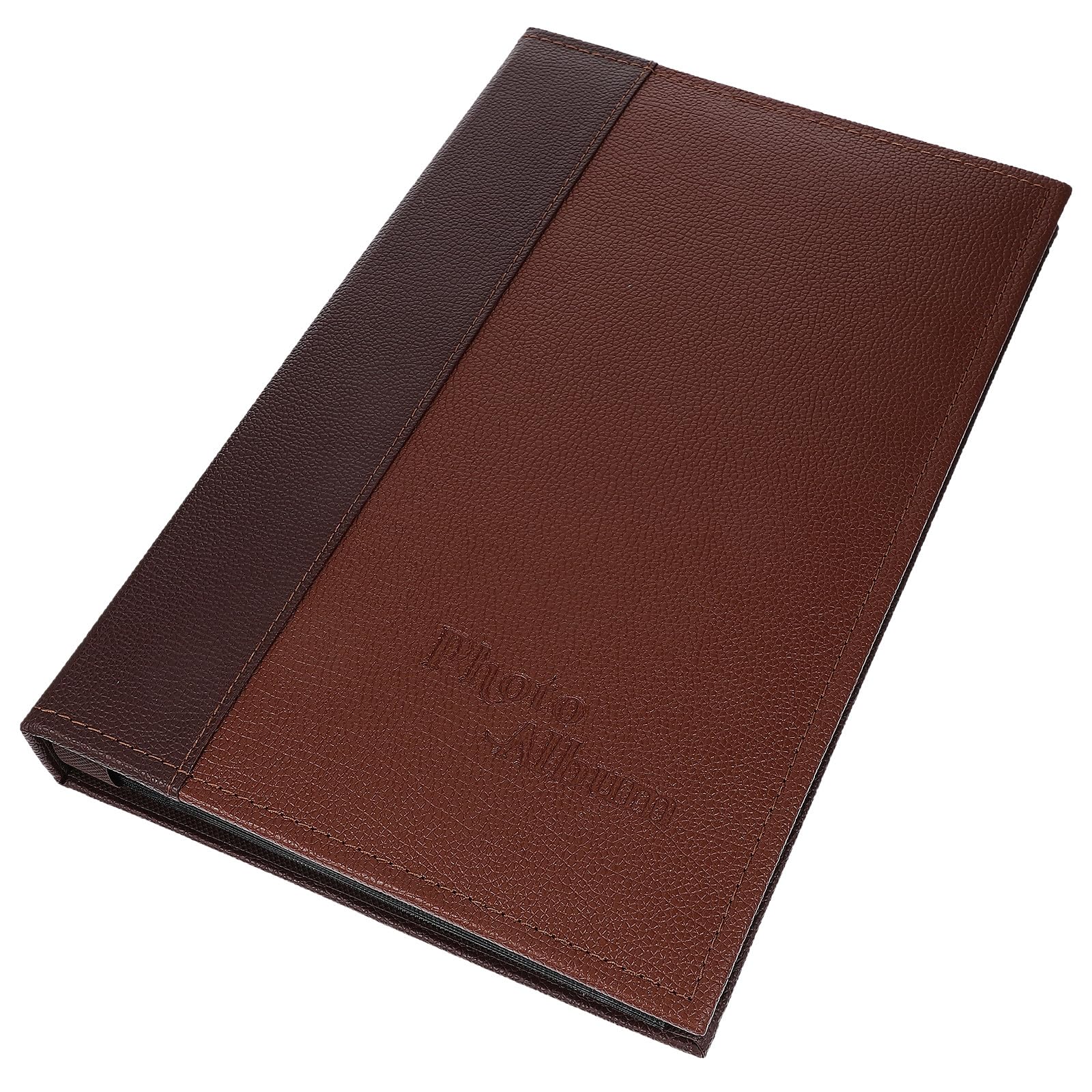 BESTYASH Album Photo en Cuir Pu A6 avec Pochettes pour Cartes Postales 6 Pouces, Design Simple et Reliure Solide, pour Anniversaire ou Noël