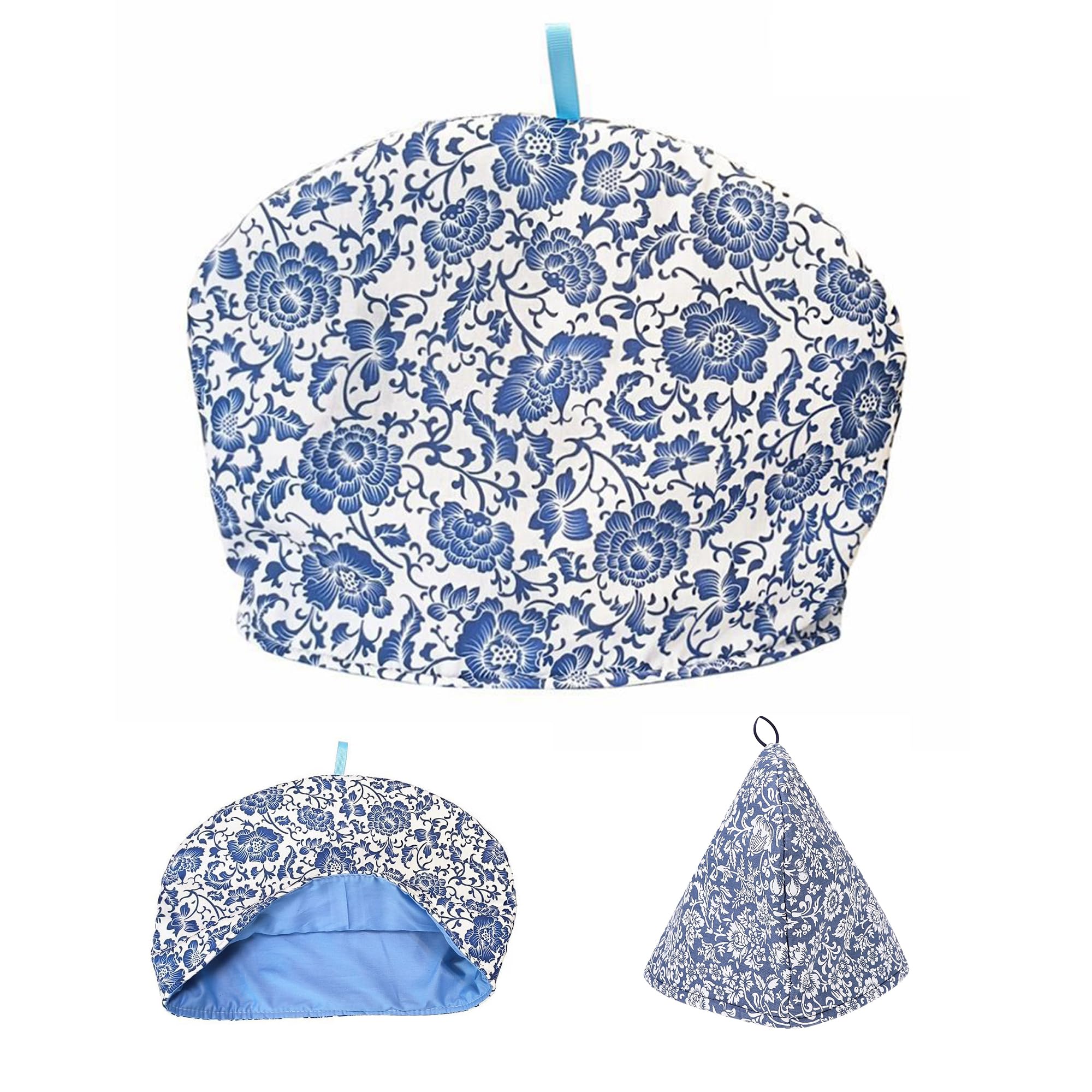 Calentador de tetera cosy de tela con capucha aislante para conservar el calor del café y té