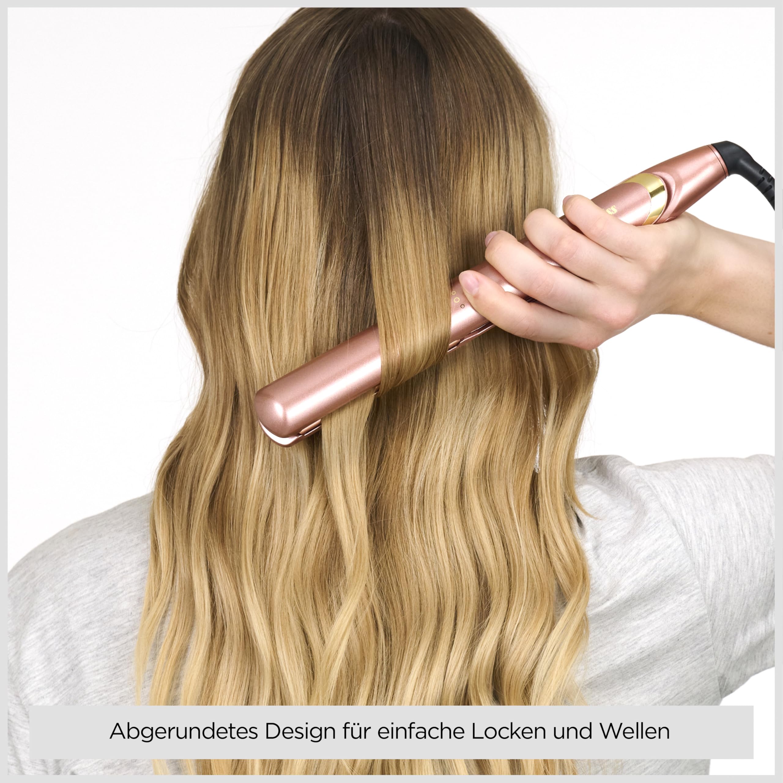 BaByliss Rose Gold Glätteisen - Keramikplatten für glattes Styling, Universalspannung für weltweiten Einsatz, ultra-schnelles Aufheizen in Sekunden, Temperatureinstellungen bis zu 235°C, 2598PE