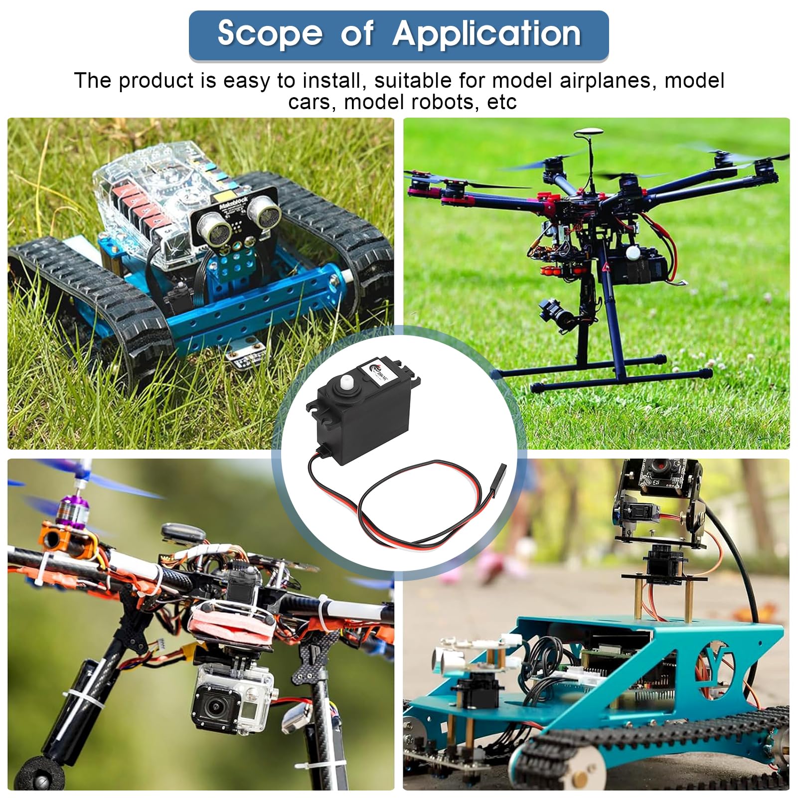 Servomoteur Rc Robot Servomoteur 360° DS04-NFC Rotation Continue – Moteur Servo DC Métal Pour Robots RC, Voitures Et Avions Modèles