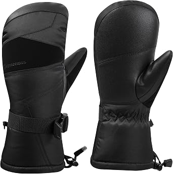 Alpine Swiss Mens Waterproof Gauntlet Ski Mittens Winter Sport Gloves Snowboarding Windproof Warm 3M Thinsulate