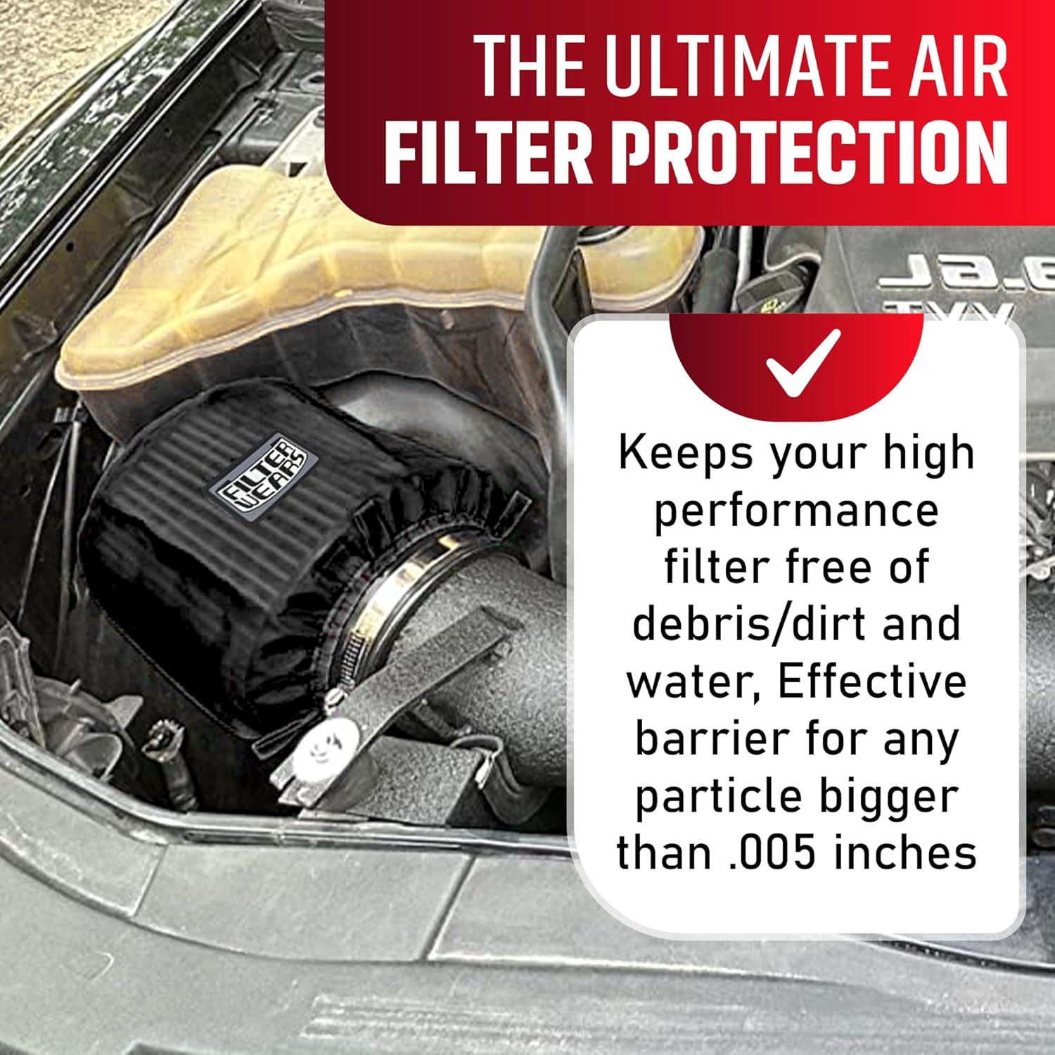 FILTERWEARS Pre-Filter F205K For Injen Air Filter X-1021-BB X-1021-BR X-1026-BB, Hydroshield 1037BLK