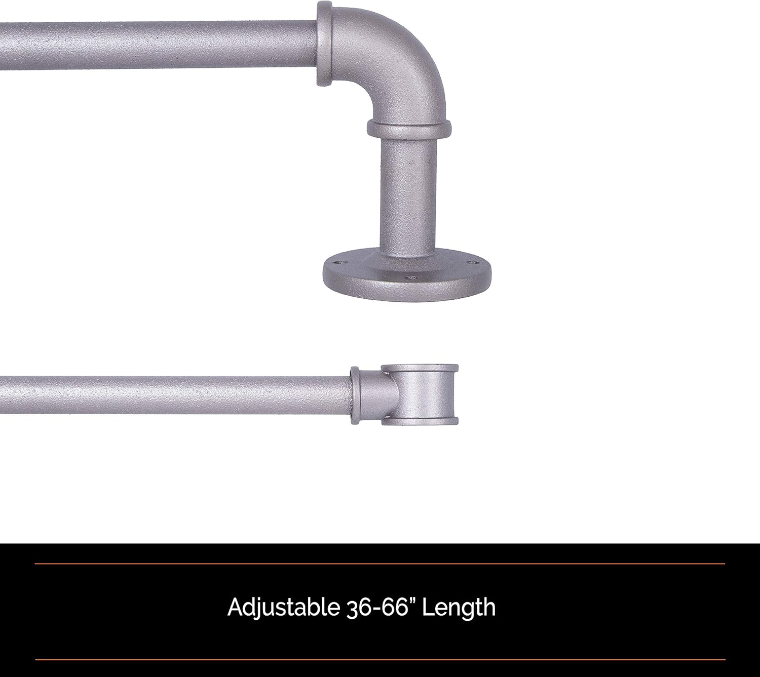 Sun Zero Bronn Wrap Around Window Double Curtain Rod, 36-66", Matte Black : Home & Kitchen