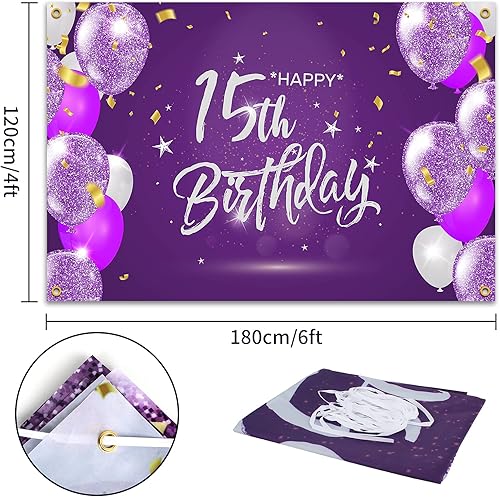 Miniatura 19 de HAMIGAR Fondo de pancarta de feliz cumpleaños 50 de 6 x 4 pies, decoraciones de cumpleaños de 50 años, suministros de fiesta para mujeres