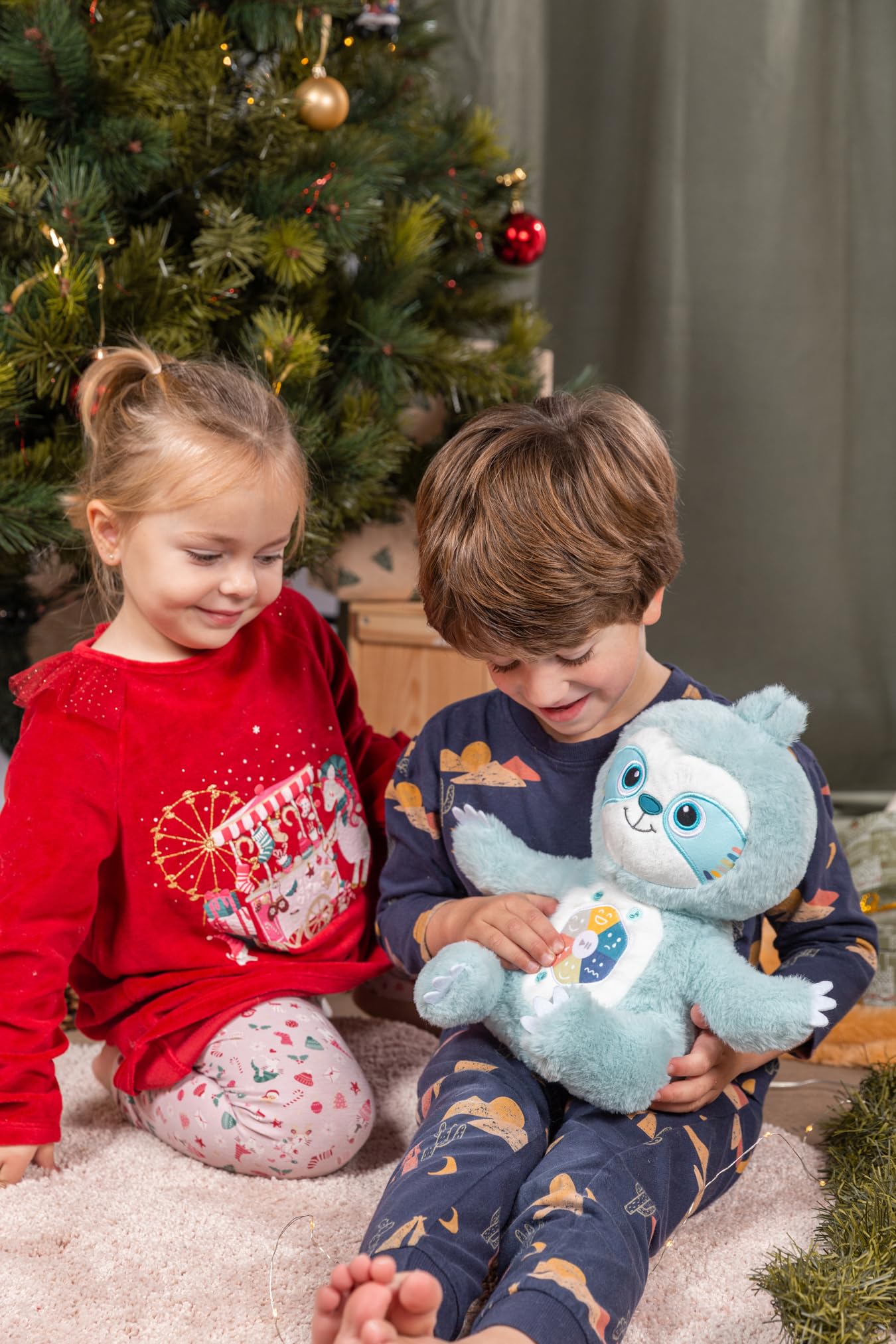 Gipsy Toys - Siméon, Mon conteur d'émotions – Peluche Interactive Musicale, conteuse d’Histoires – Garçon et Filles – 10 Mois à 7 Ans - 28 cm - Vert d'eau - Version Française