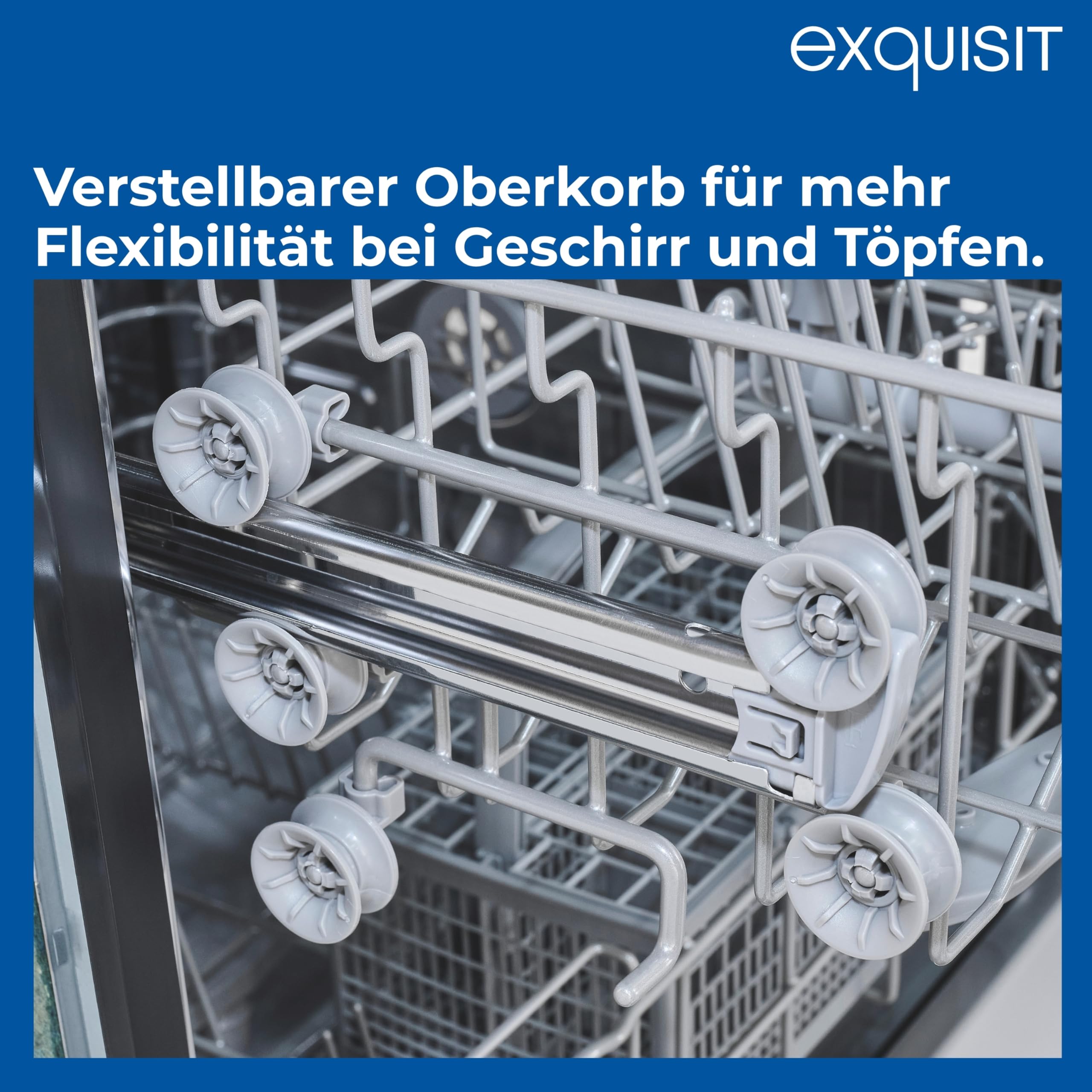 Exquisit EGSP56312-E-030E Einbau-Geschirrspüler 12 Maßgedecke 49 dB leise Aquastop Startzeitvorwahl höhenverstellbarer Korb LED-Anzeige
