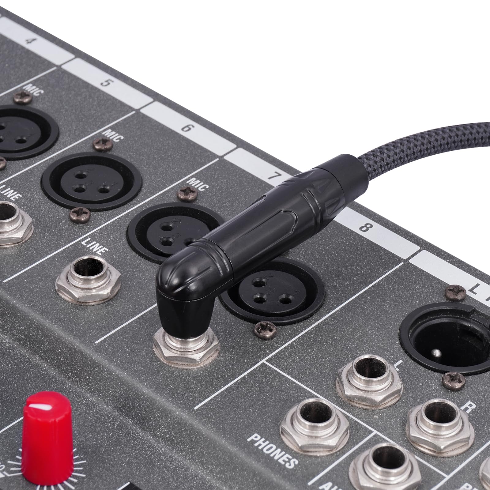 6,35 mm rechtwinkliger TS-Stecker auf 6,35 mm TS-Buchse, 6,35 mm 1/4 Mono-Stecker auf Buchse, Anschluss für untere Gitarre/V-förmige Gitarre/Front-Klinkenstecker, 1 Stück