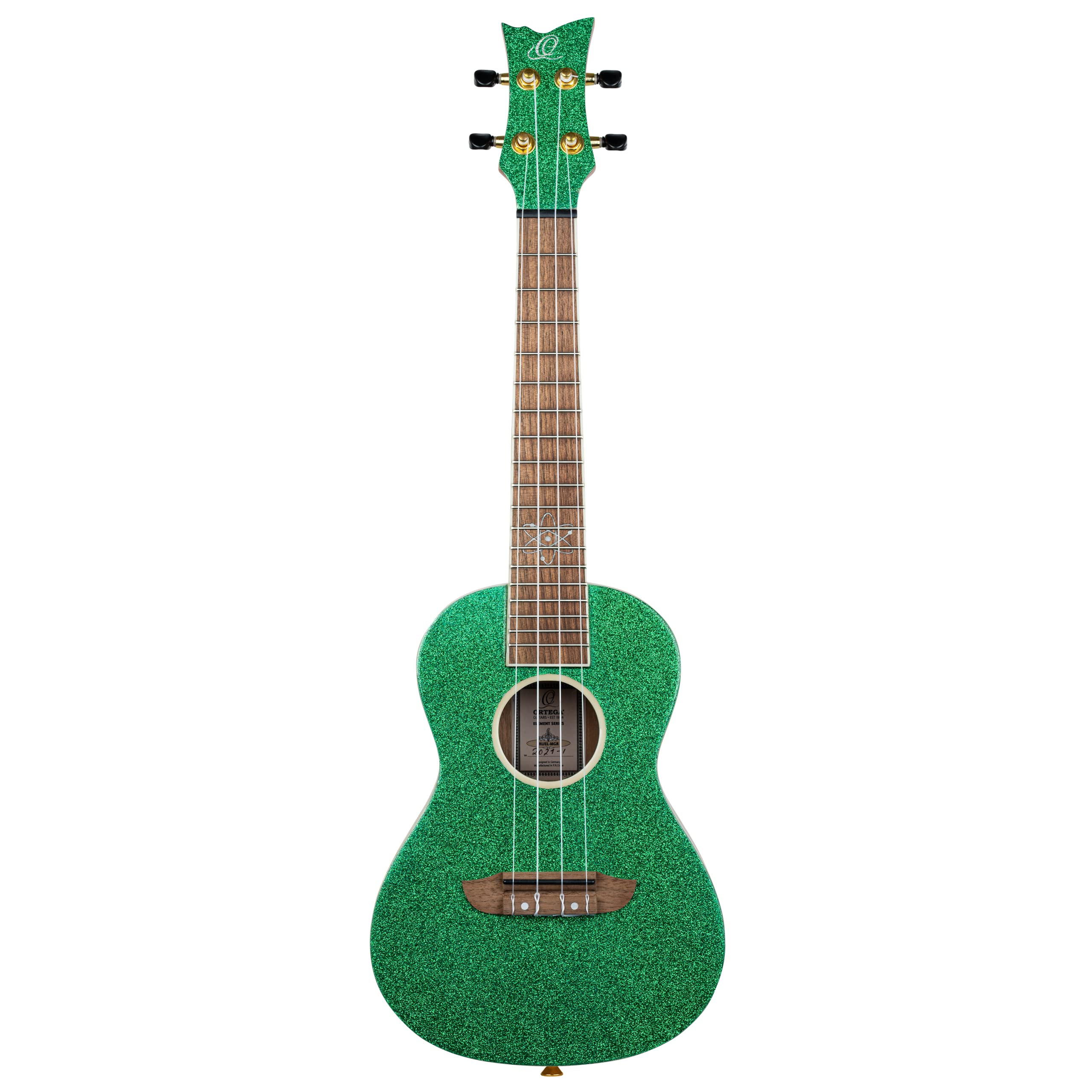 Ortega Guitars Ukulélé Concert Acoustique – Série Element – Housse Incluse – Épicéa, Vert (RUEL-MGR)