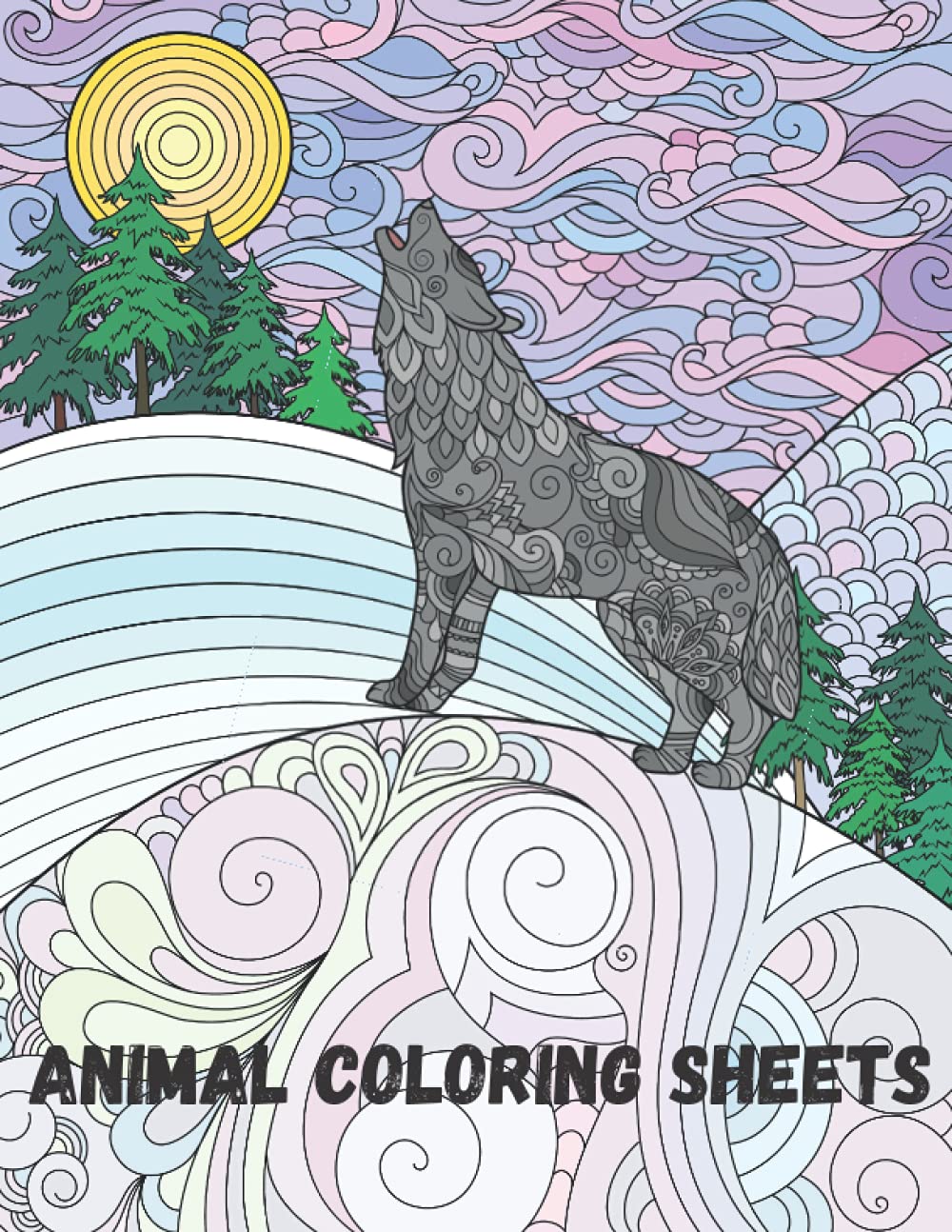 Animal Coloring Sheets: Animal Lines and Dots Colouring Book for teens and adults with intricate patterns and doodles