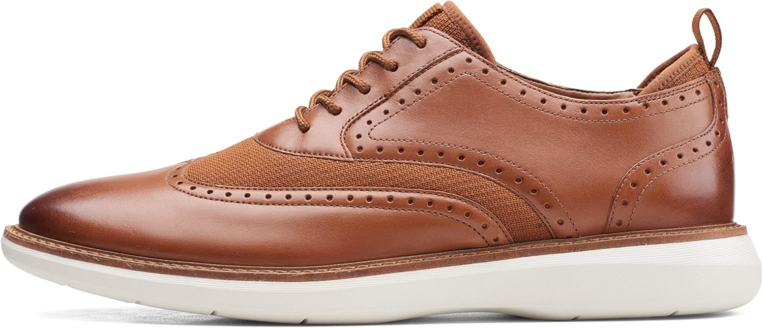 Clarks Men's Brantin Wing Oxford, Dark Tan Leather, 11 Review | Featured Image