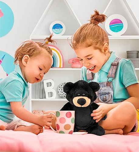 Miniatura 5 de DolliBu Peluche de oso negro  Suave oso negro abrazable adorable juguete de peluche de oso de tiempo de juego lindo regalo de peluche de vida