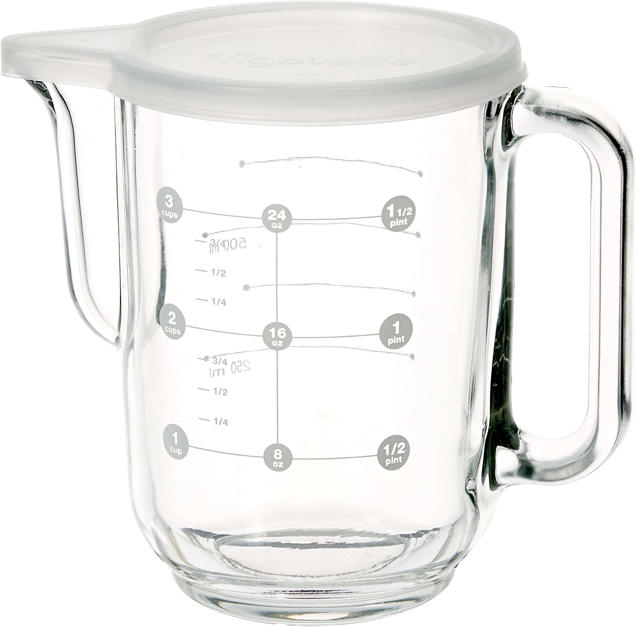 Bormioli Rocco Frigoverre Measure Pitcher with Lid, 34-Ounce