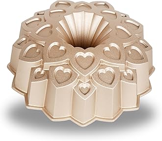 Baker's Secret Nonstick Fluted Cake Pan, Perfect for Fluted Cakes, Die Cast Aluminum Cake Pans, 2 Layers Non-stick Coating For Easy Release, Fluted Cake Pans - (Amour)