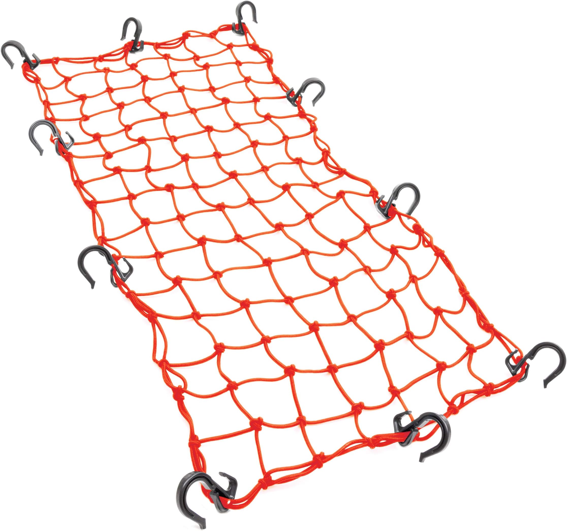 PowerTye Mfg 15in x 30in Large Cargo Net Featuring 10 Adjustable Hooks, Tight 2in Mesh, Red
