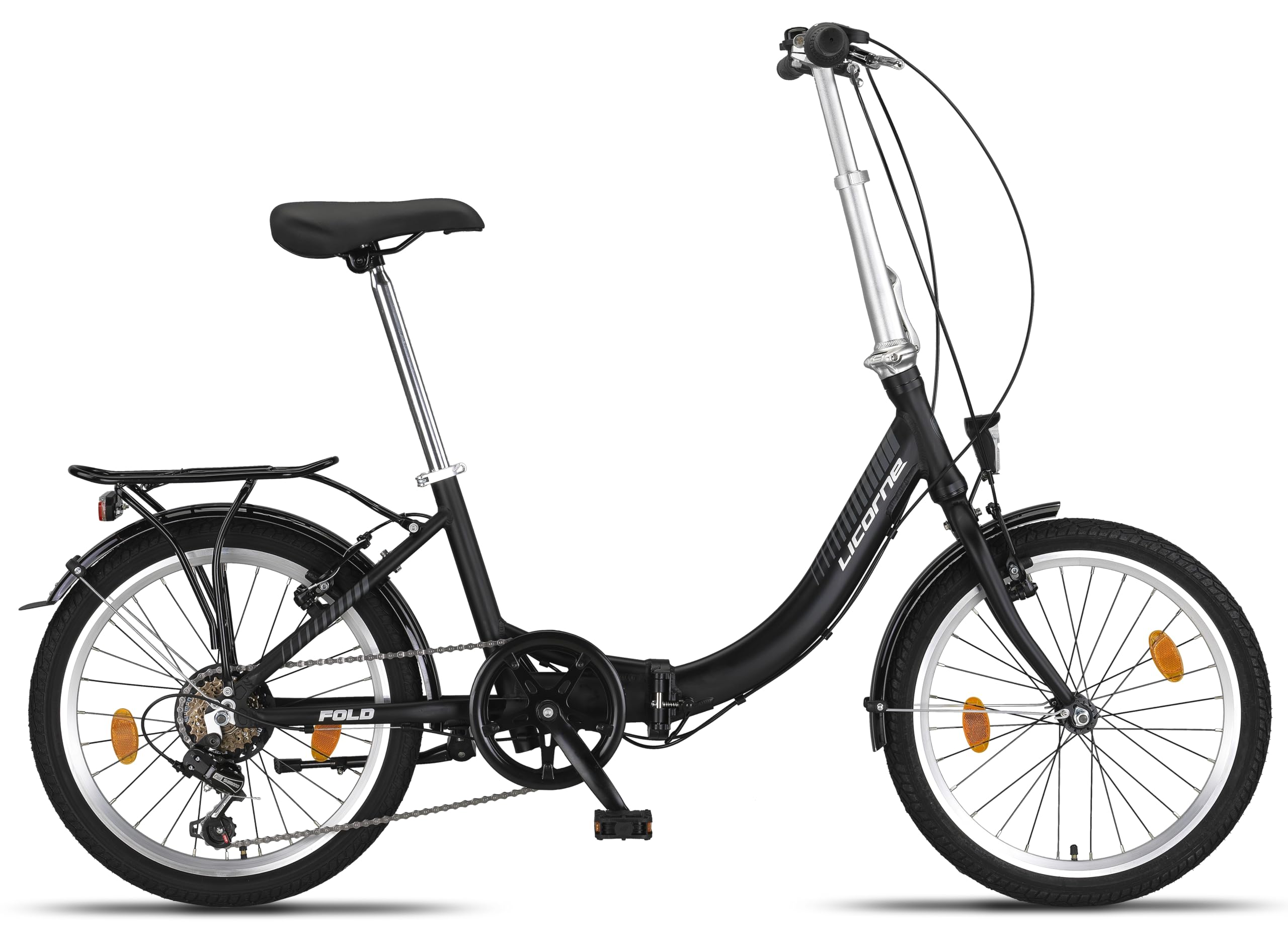 Licorne Bike Fold Premium - Bicicletta pieghevole in alluminio a 6 marce, cambio a catena Shmano, sistema Quick Fold, bicicletta pieghevole