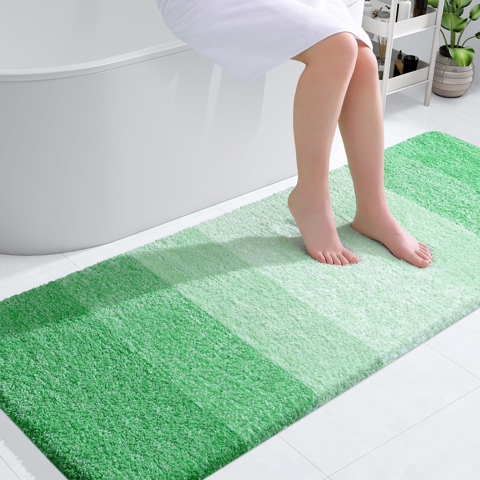 OLANLY Bathroom Runner Rugs 59x24, Extra Soft Absorbent Microfiber Bath Rugs, Rubber Backing, Quick Dry, Machine Washable Bath Mats for Bathroom Floor