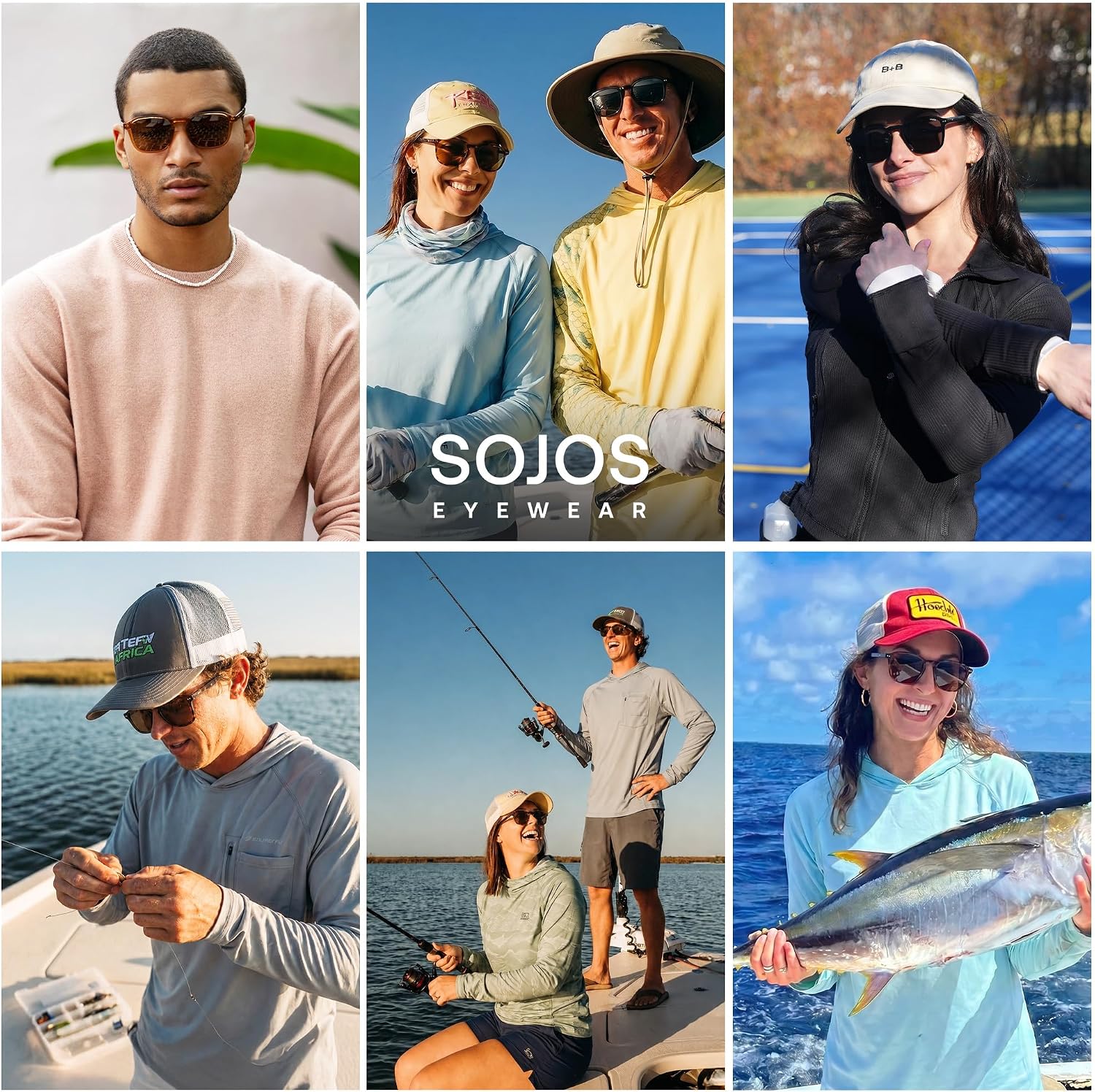 SOJOS Polarized Square Sunglasses for Men Retro Sun Glasses Trendy Shades UV400 Protection TR90 Frame SJ2652B