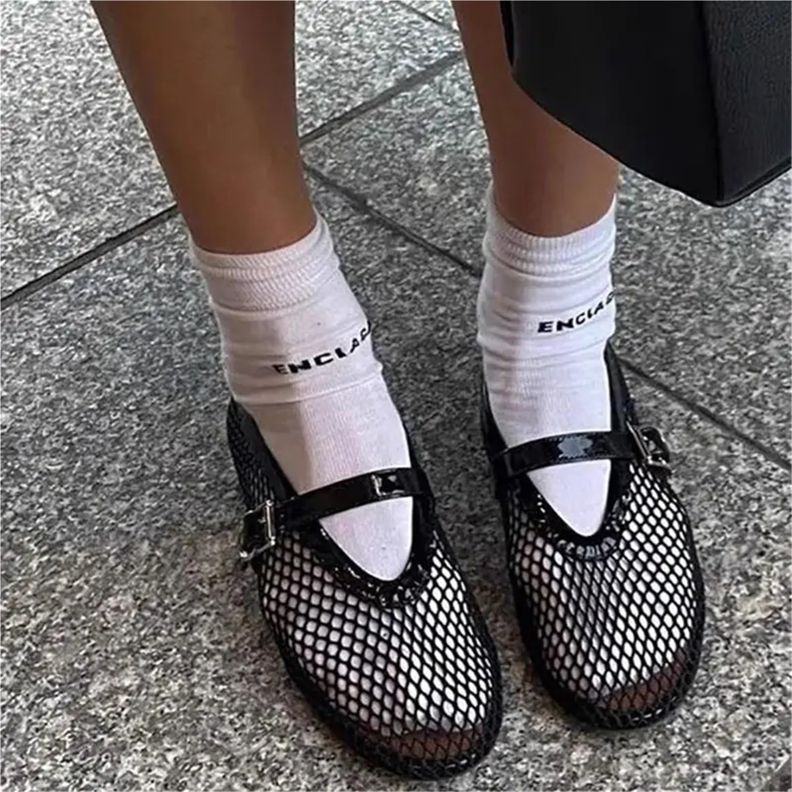 Ballerinas Damenschuhe Aushöhlen Atmungsaktives Mesh Flache Sohle Sandalen Sommer Cool Niedriger Absatz Für Damen