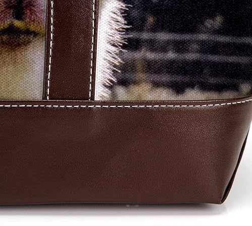 Miniatura 7 de Rock N Roll - Bolsas de mano retro grandes de lona de cuero para mujer, con asa superior, bolso de hombro