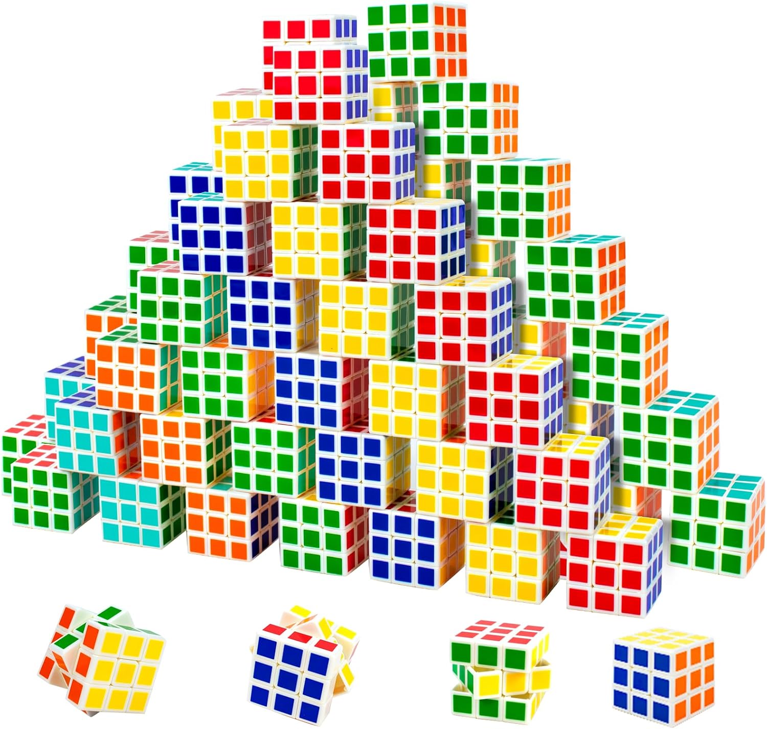 48 Pack Mini Cubes Puzzle Box for Kids, 1.18in 3x3 Magic Cube Brain Teasers for Boys Girls, School Rewards & Classroom Prize for Students Party Favors Birthday Gift Goodie Bag Fillers