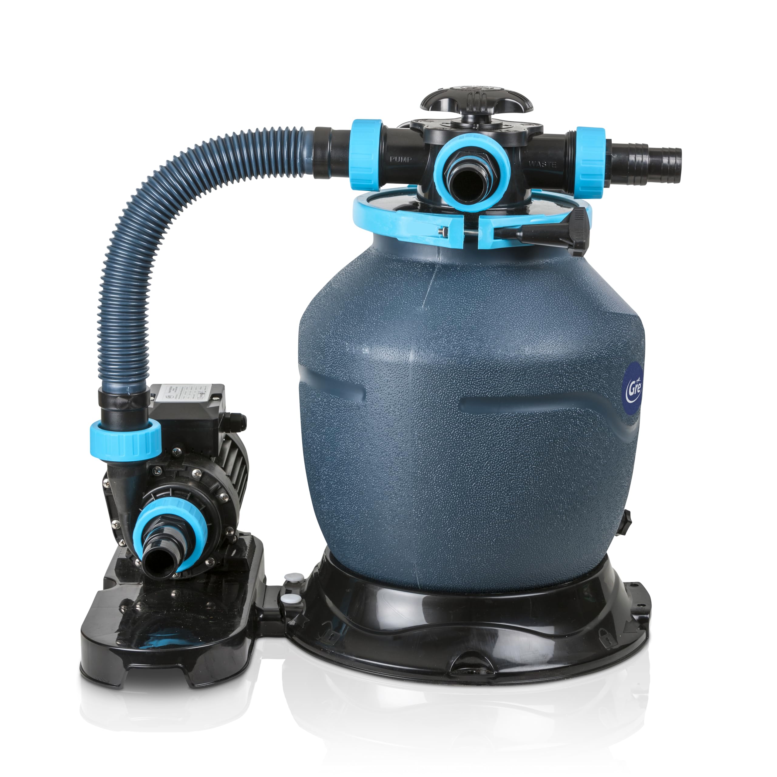 Gre MG320NP - Filtro de Piscina para Todo Tipo de Piscinas elevadas, monoblock, 4 m3/​h, sin prefiltro, Cuba 320 mm