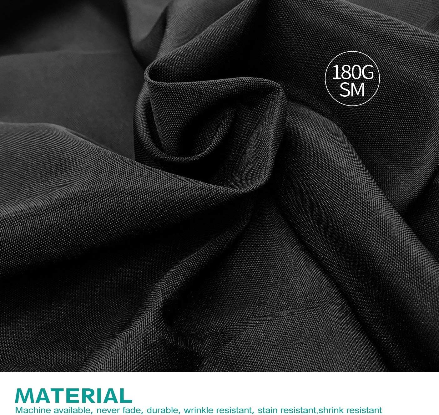 Surmente Mantel rectangular de poliéster de 6 pies para mesas rectangulares para bodas, banquetes o restaurantes (negro, paquete de 5)
