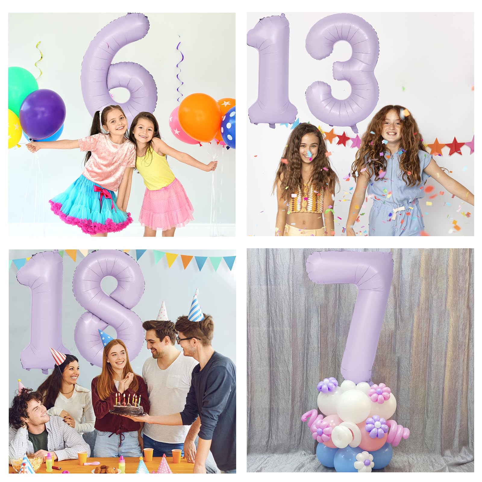 Set Palloncini Per Compleanno 24 – Viola – Numero Gigante 100 Cm – 25 Pezzi Con Striscione E Palloncini A Stella – Decorazione Festa Compleanno Ragazzi Ragazze